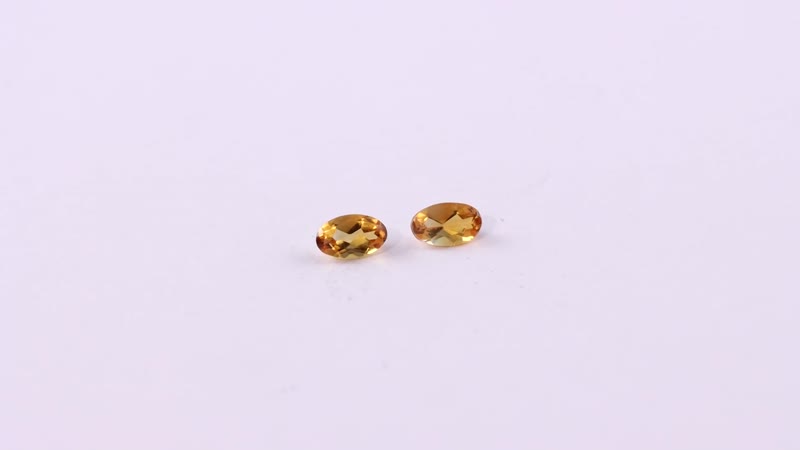 Premium Brazilian Citrine Set of 2 (Ovl 5x3 mm) 0.36 ctw