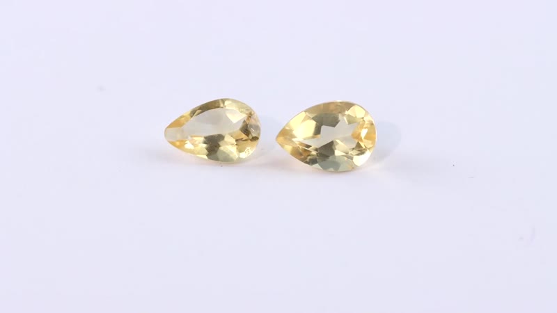 Brazilian Citrine Set of 2 (Pear 10x7 mm) 3.27 ctw