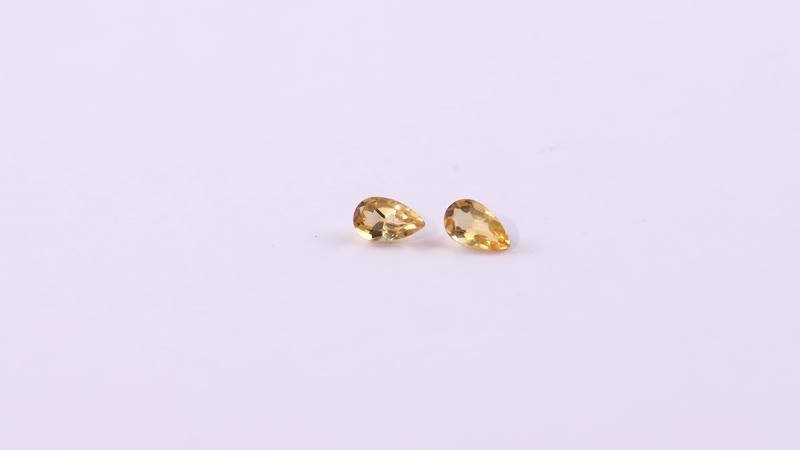 Brazilian Citrine Set of 2 (Pear 5x3 mm) 0.35 ctw