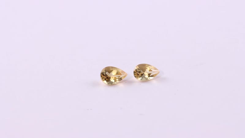 Brazilian Citrine Set of 2 (Pear 6x4 mm) 0.75 ctw