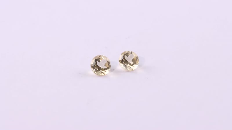 Brazilian Citrine Set of 2 (Rnd 5 mm) 0.76 ctw