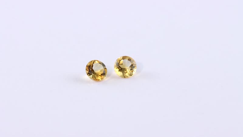 Premium Brazilian Citrine Set of 2 (Rnd 5 mm) 0.86 ctw