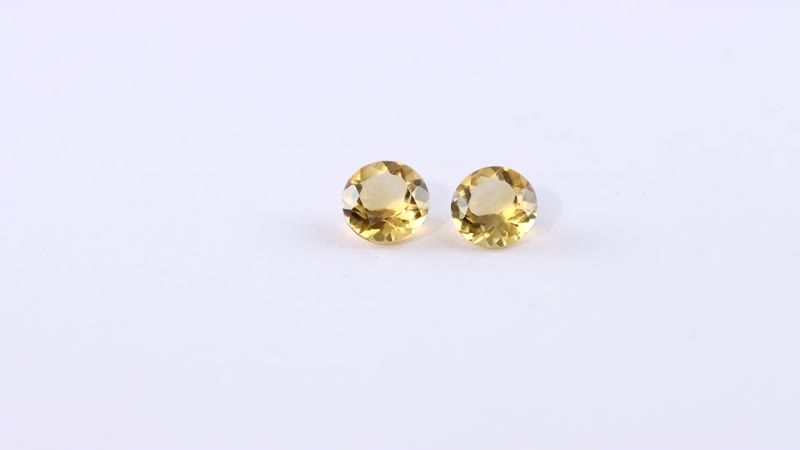 Premium Brazilian Citrine Set of 2 (Rnd 6 mm) 1.38 ctw