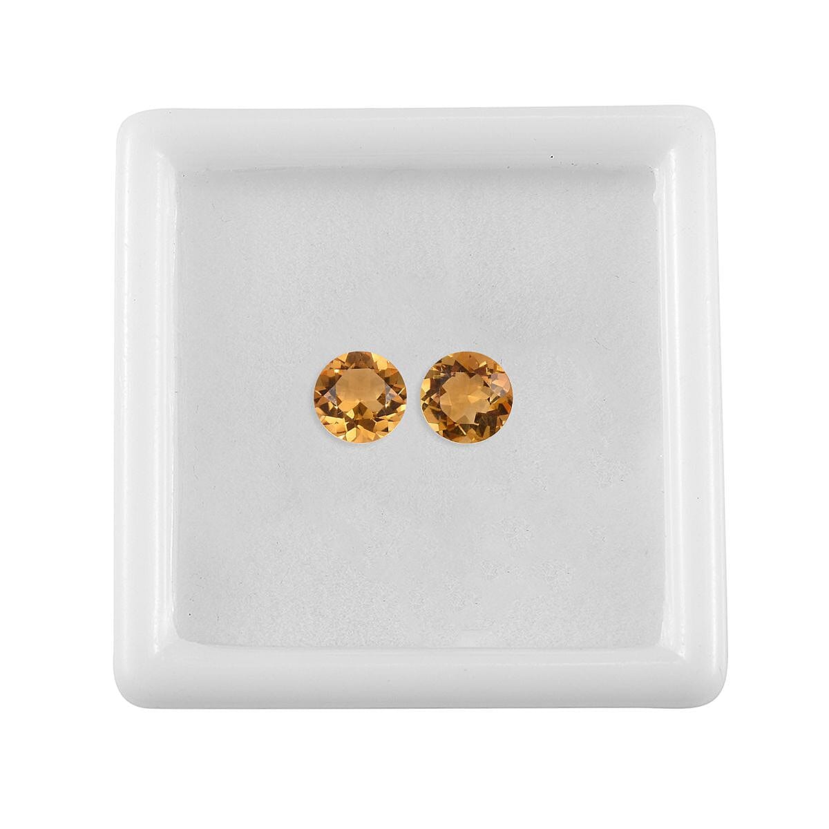 Premium Brazilian Citrine Set of 2 (Rnd 6 mm) 1.38 ctw