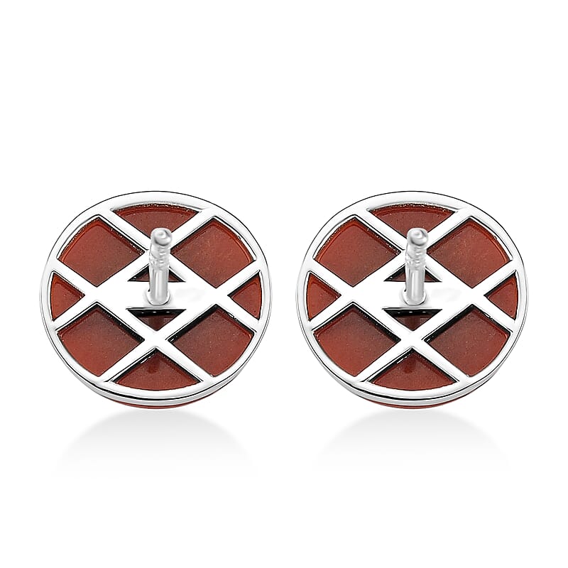 D'Joy Red Jade(D), Multi Gemstone Earrings in Rhodium Over Sterling Silver 11.15 ctw