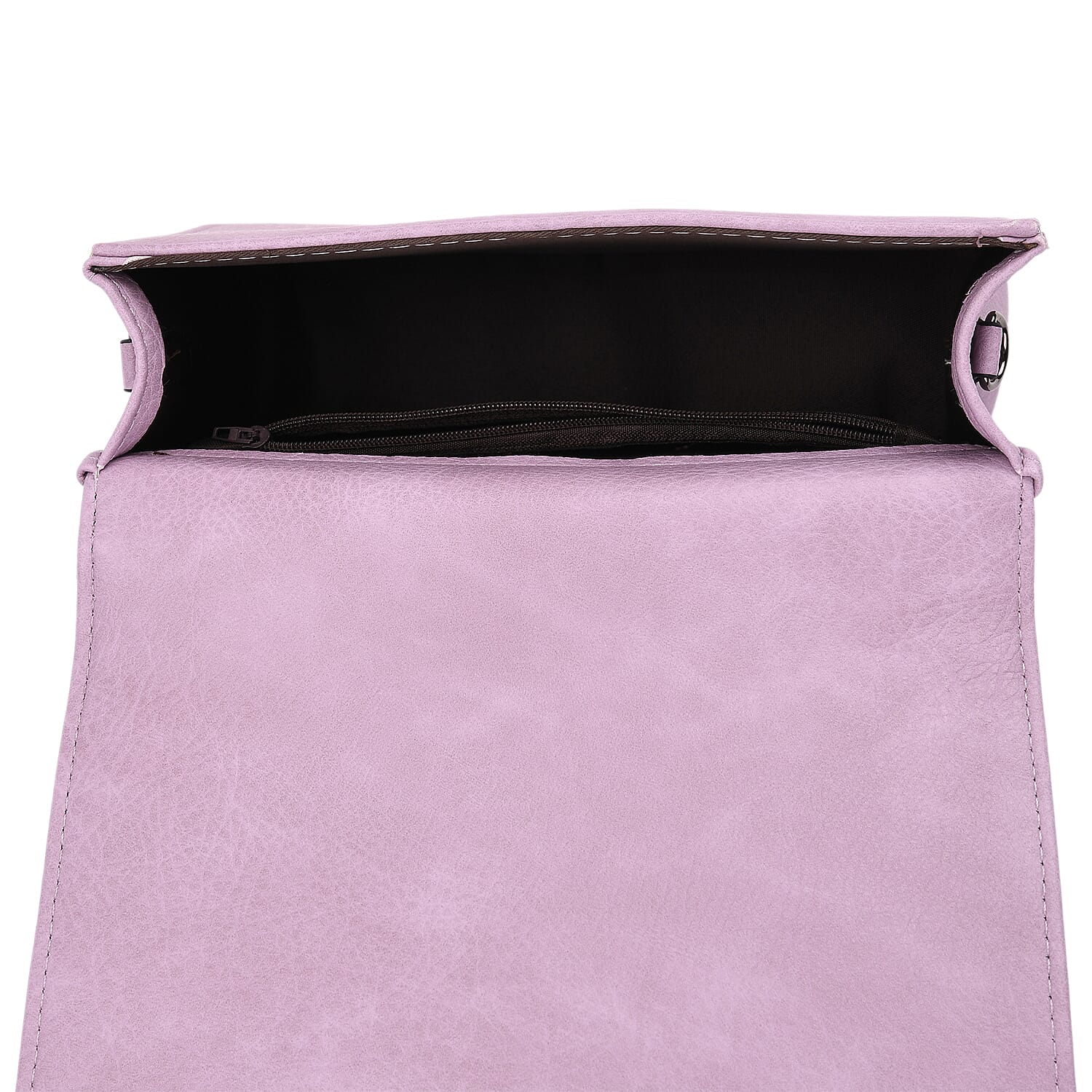 Light Purple Faux Leather Crossbody Bag with Shoulder Strap and Card Holder