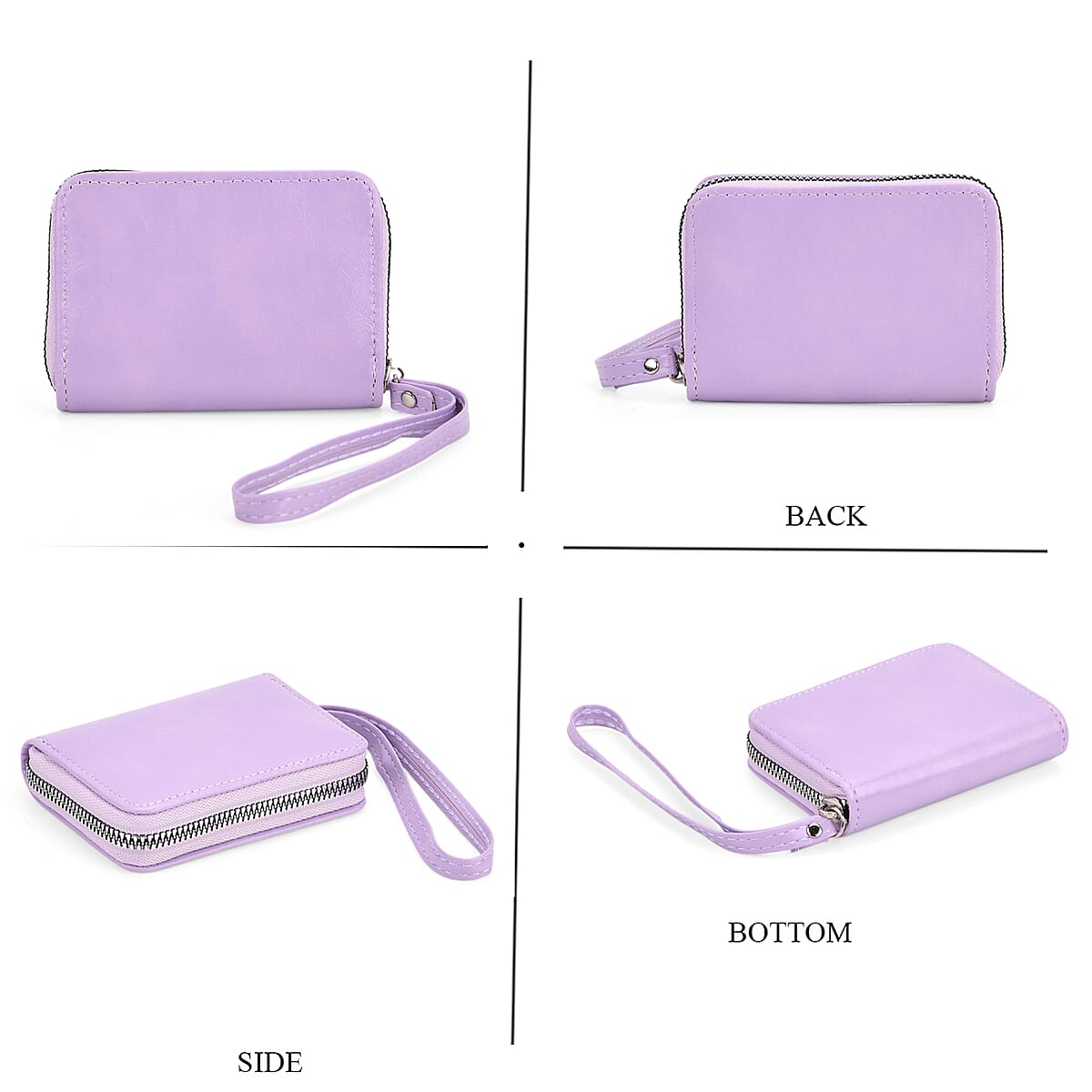 Light Purple Faux Leather Crossbody Bag with Shoulder Strap and Card Holder image number 7