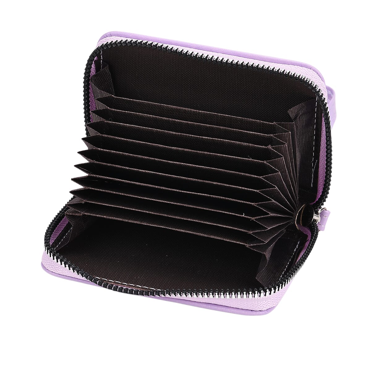 Light Purple Faux Leather Crossbody Bag with Shoulder Strap and Card Holder image number 8