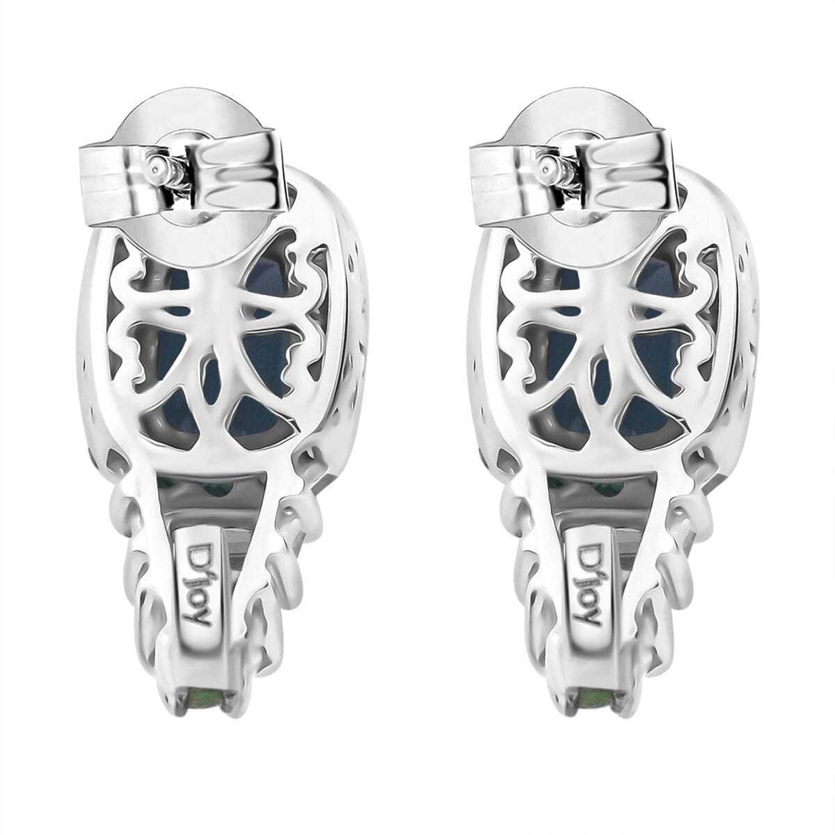 Indigo Kyanite and Multi Gemstone 3.80 ctw Aurora Royale Earrings in Rhodium Over Sterling Silver image number 4