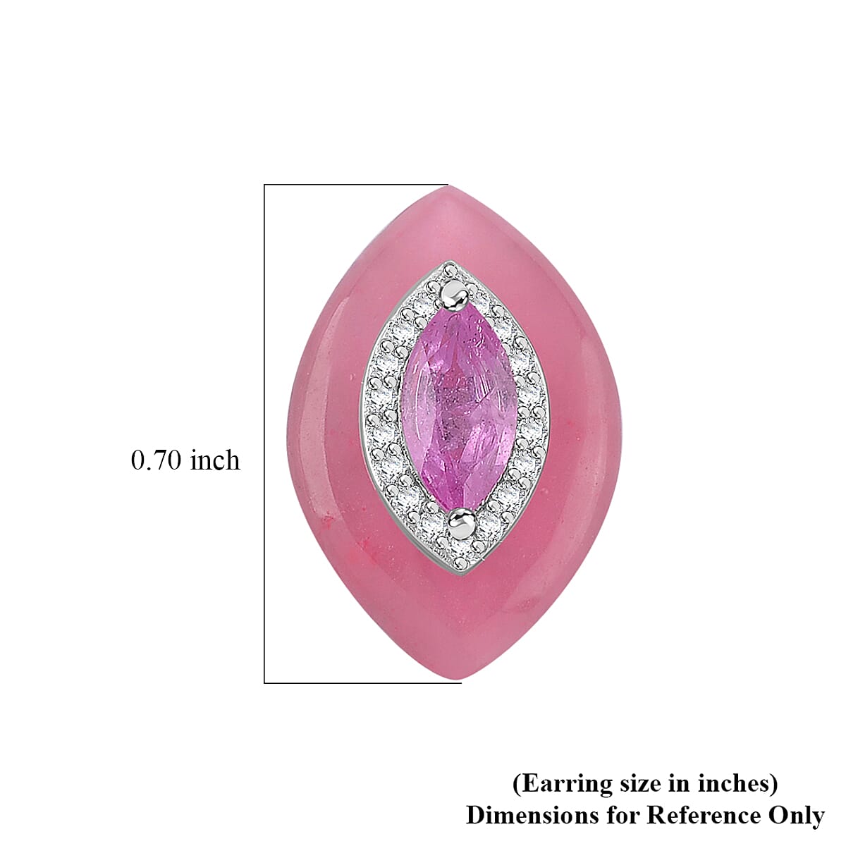 D'Joy Pink Jade(D), Multi Gemstone Victorian Era Earrings in Rhodium Over Sterling Silver 15.00 ctw