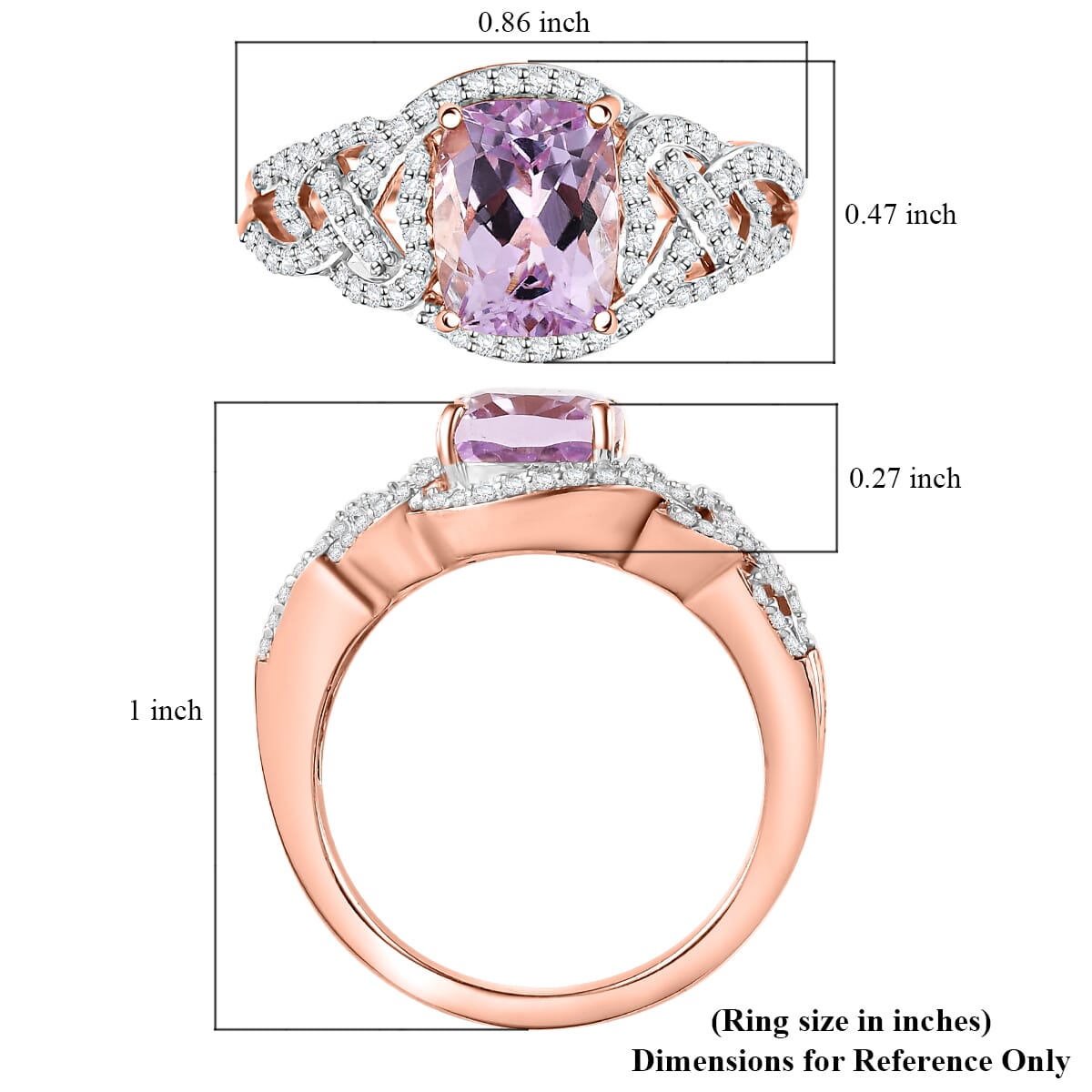 Premium Martha Rocha Kunzite and Moissanite 3.20 ctw Heart Ring in 18K Vermeil Rose Gold Over Sterling Silver (Size 9.0) image number 5
