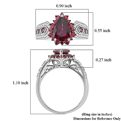 D'Joy Orissa Rhodolite Garnet, Multi Gemstone Ring in Rhodium Over Sterling Silver 2.90 ctw (Size 10.0)