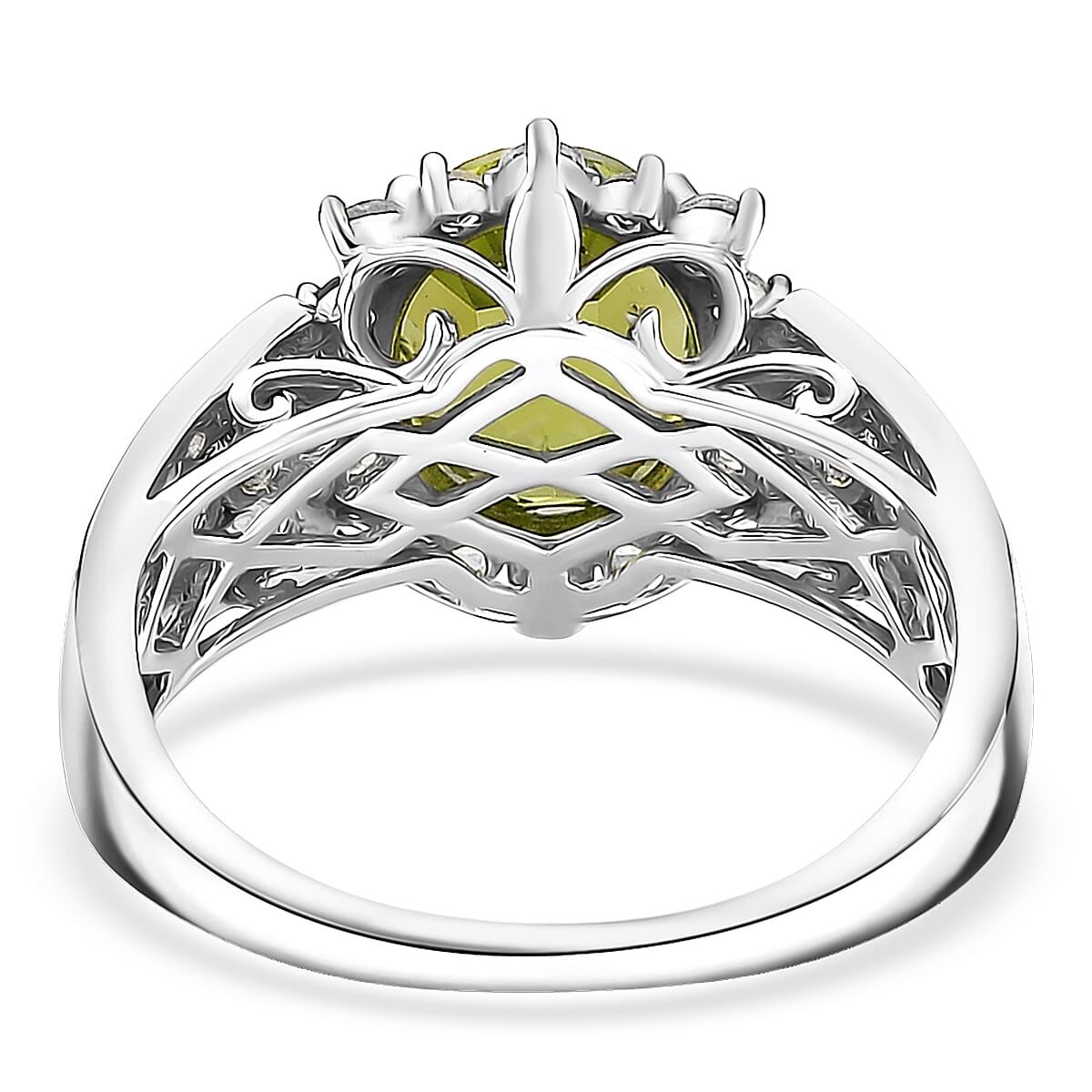 D'Joy Hebei Peridot, Multi Gemstone Ring in Rhodium Over Sterling Silver 4.00 ctw (Size 7.0) image number 4