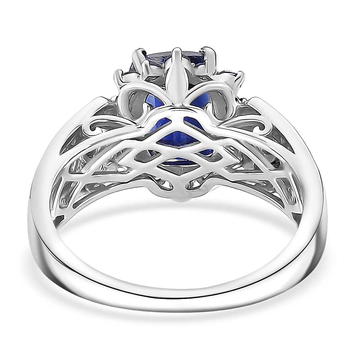 D'Joy Kashmir Kyanite, Multi Gemstone Ring in Rhodium Over Sterling Silver 3.70 ctw (Size 5.0) image number 4