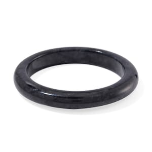 Once In a Blue Moon Natural Black Jade 280.00 ctw Bangle Bracelet (7.00 In)