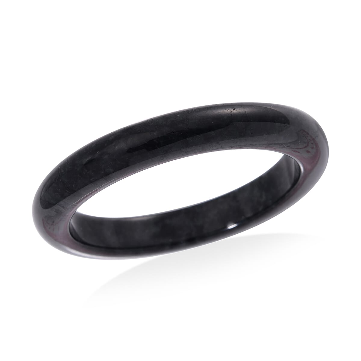 Once In a Blue Moon Natural Black Jade 285.00 ctw Bangle Bracelet (7.25 In) image number 2