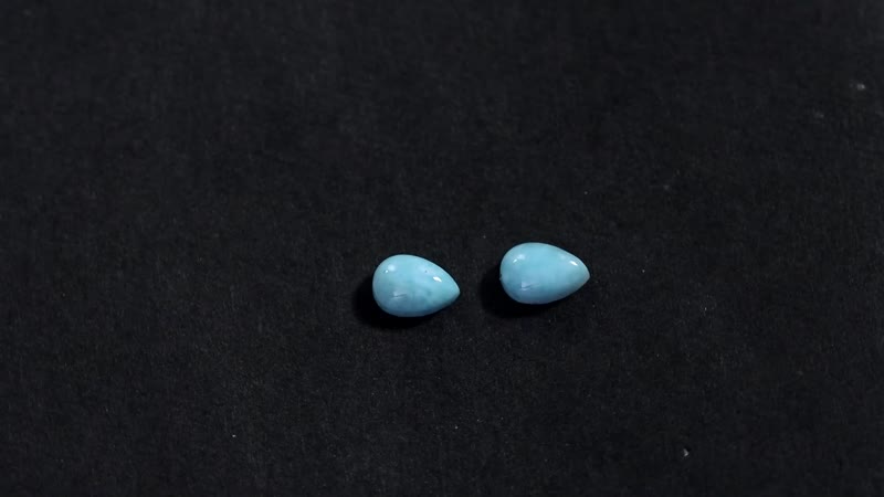 Larimar Set of 2 (Pear 6x4 mm) 0.98 ctw
