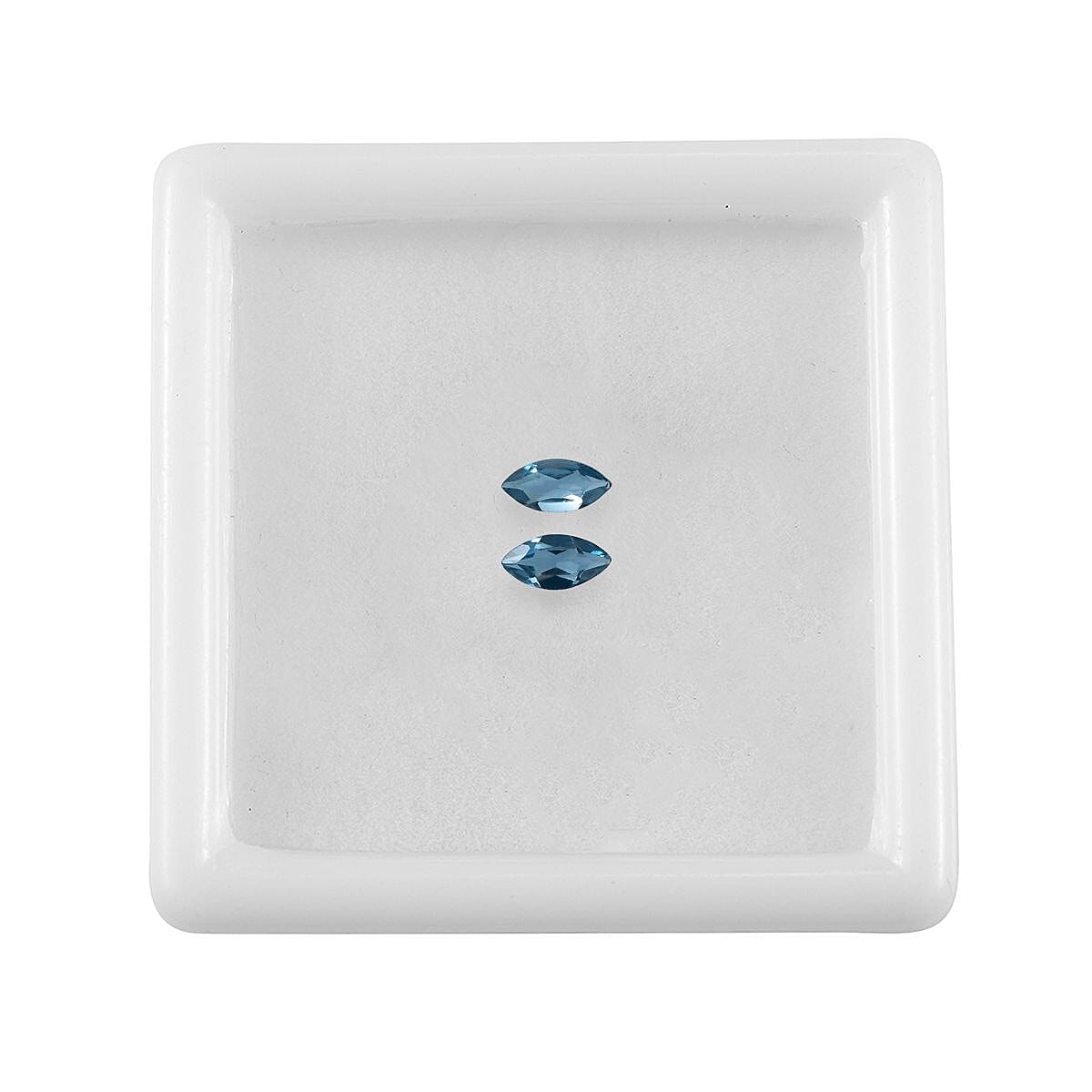London Blue Topaz Set of 2 (Mrq 5x2.5 mm) 0.31 ctw