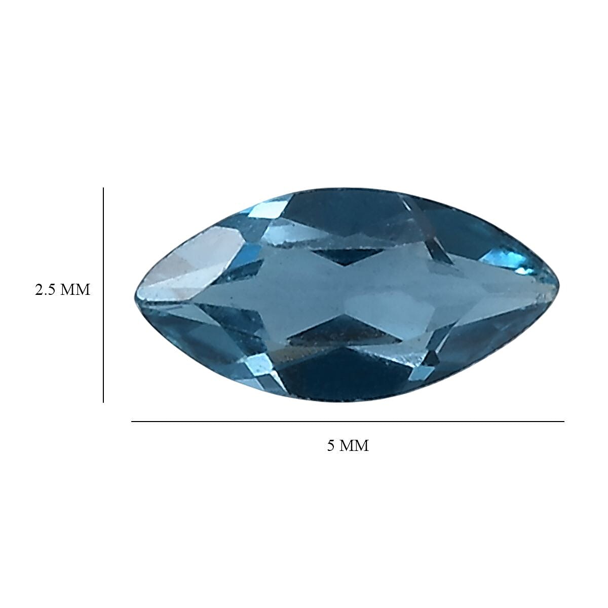 London Blue Topaz Set of 2 (Mrq 5x2.5 mm) 0.31 ctw