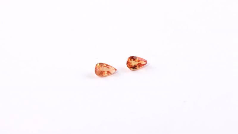 Orange Sapphire Set of 2 (Pear 5x3) 0.53 ctw