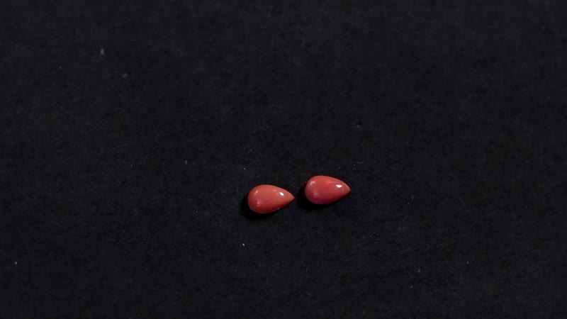AAA Peach Opal Set of 2 (Pear 5x3 mm) 0.30 ctw