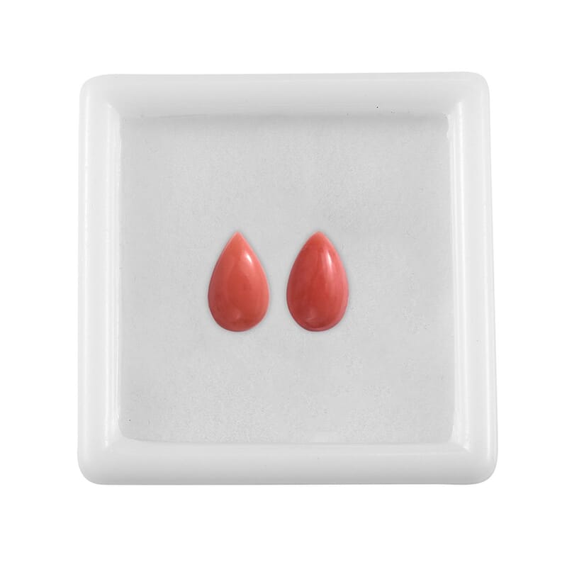 AAA Peach Opal Set of 2 (Pear 5x3 mm) 0.30 ctw
