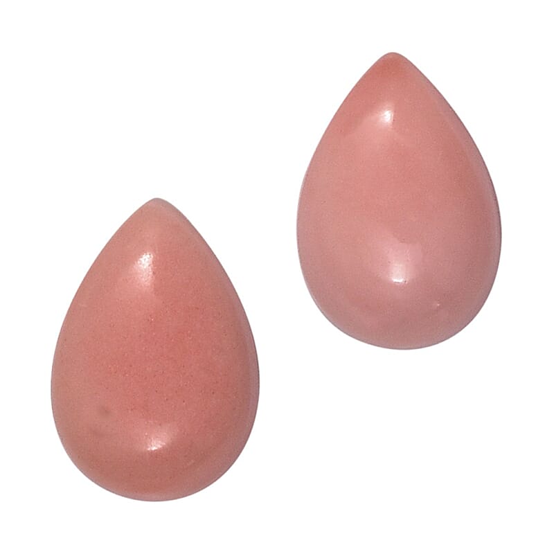 Peach Opal Set of 2 (Pear 6x4 mm) 0.55 ctw