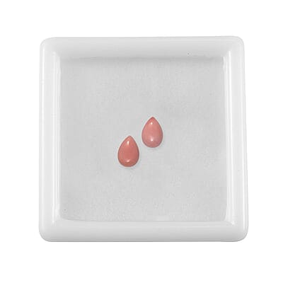 Peach Opal Set of 2 (Pear 6x4 mm) 0.55 ctw