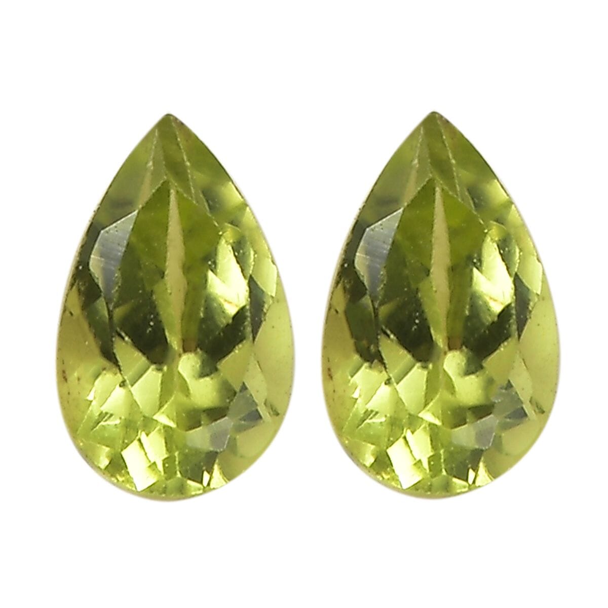 Hebei Peridot Set of 2 (Pear 5x3 mm) 0.41 ctw image number 0