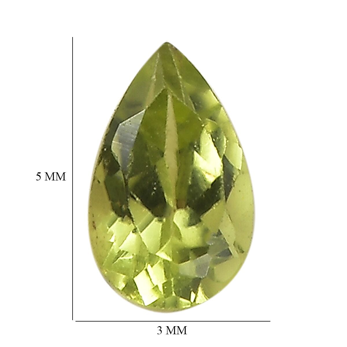 Hebei Peridot Set of 2 (Pear 5x3 mm) 0.41 ctw