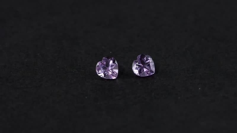 Rose De France Amethyst Set of 2 (Hrt 5 mm) 0.80 ctw
