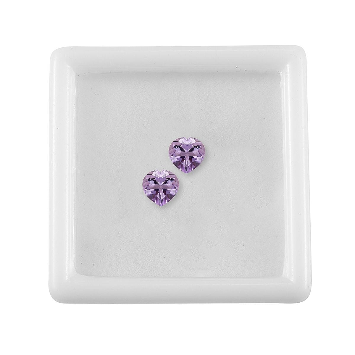 Rose De France Amethyst Set of 2 (Hrt 5 mm) 0.80 ctw