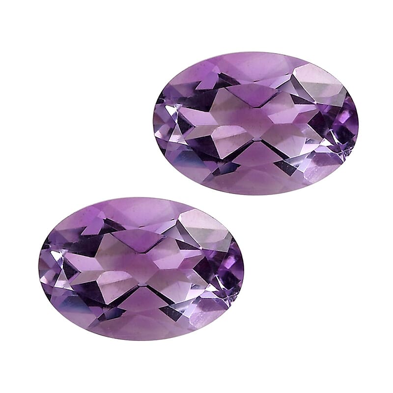 AA Rose De France Amethyst Set of 2 (Ovl 7x5 mm) 1.35 ctw