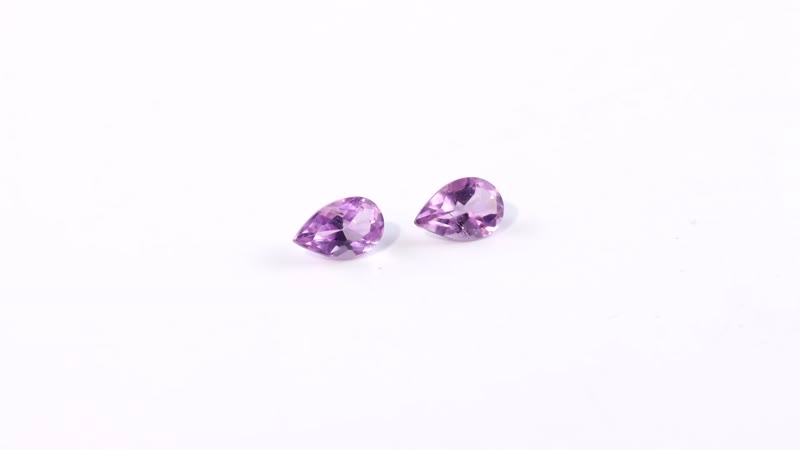 AA Rose De France Amethyst Set of 2 (Pear 7x5 mm) 0.76 ctw