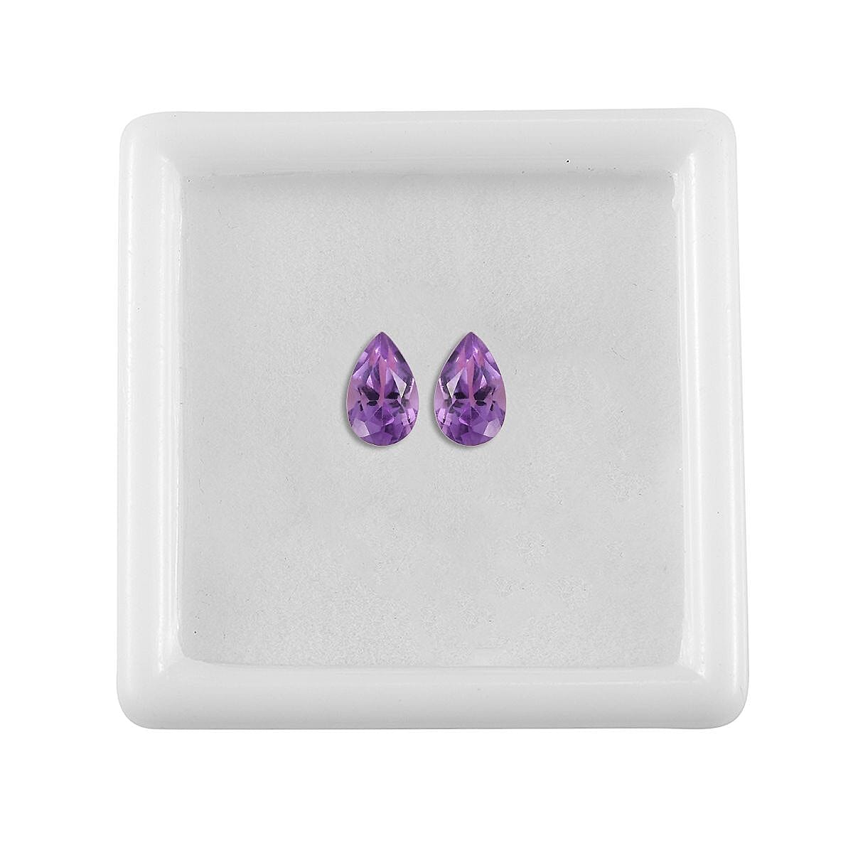 AA Rose De France Amethyst Set of 2 (Pear 7x5 mm) 0.76 ctw