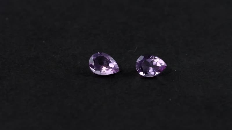 Rose De France Amethyst Set of 2 (Pear 7x5 mm) 1.13 ctw