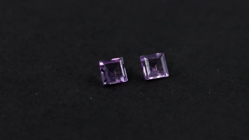 Rose De France Amethyst Set of 2 (Sqr 5 mm) 1.19 ctw