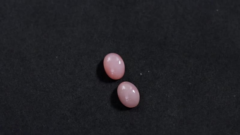 Peruvian Pink Opal Set of 2 (Ovl 7x5 mm) 1.27 ctw Loose Gemstone