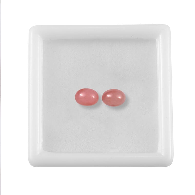 Peruvian Pink Opal Set of 2 (Ovl 7x5 mm) 1.27 ctw Loose Gemstone