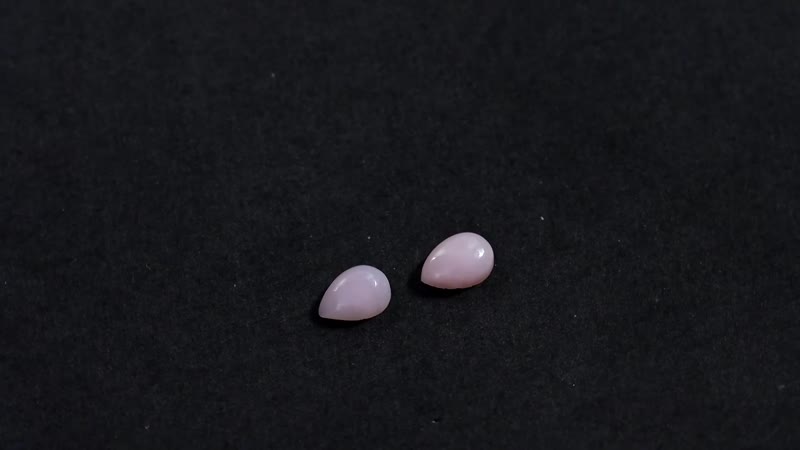 Peruvian Pink Opal Set of 2 (Pear 6x4 mm) 0.60 ctw