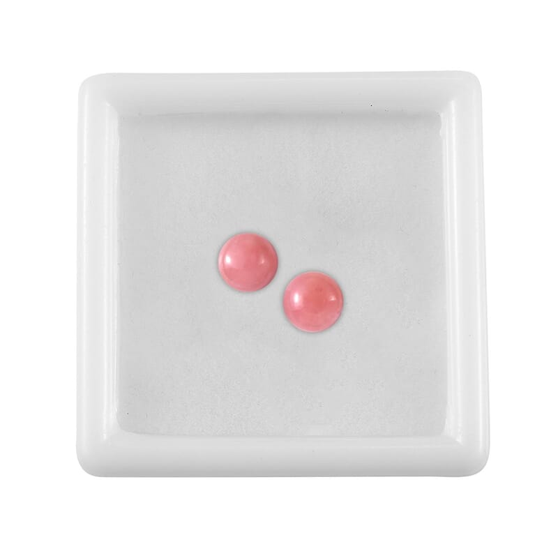 AAA Peruvian Pink Opal Set of 2 (Rnd 5 mm) 0.74 ctw