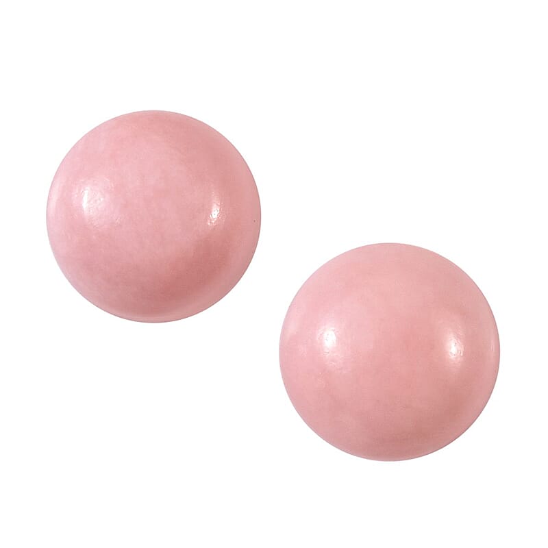 Peruvian Pink Opal Set of 2 (Rnd 6 mm) 1.41 ctw