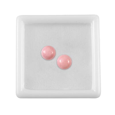 Peruvian Pink Opal Set of 2 (Rnd 6 mm) 1.41 ctw