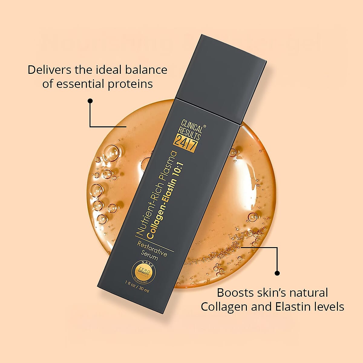 Clinical Results 24/7 Nutrient-Rich Plasma Collagen-Elastin 10:1 Restorative Serum (1oz) Made in US (Ships in 5-7 Days) image number 3