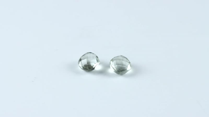 Montezuma Prasiolite Set of 2 (Cush 6x6 mm) 2.29 ctw