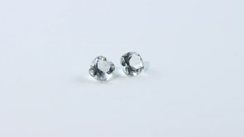 Montezuma Prasiolite Set of 2 (Cush 6x6 mm) 1.60 ctw