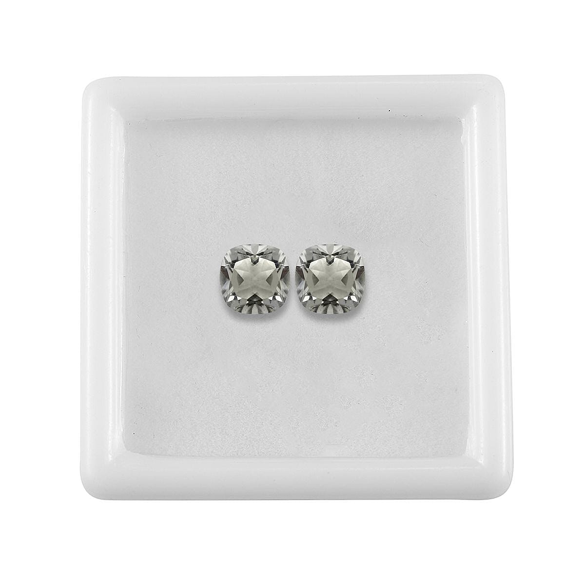 Montezuma Prasiolite Set of 2 (Cush 6x6 mm) 1.60 ctw