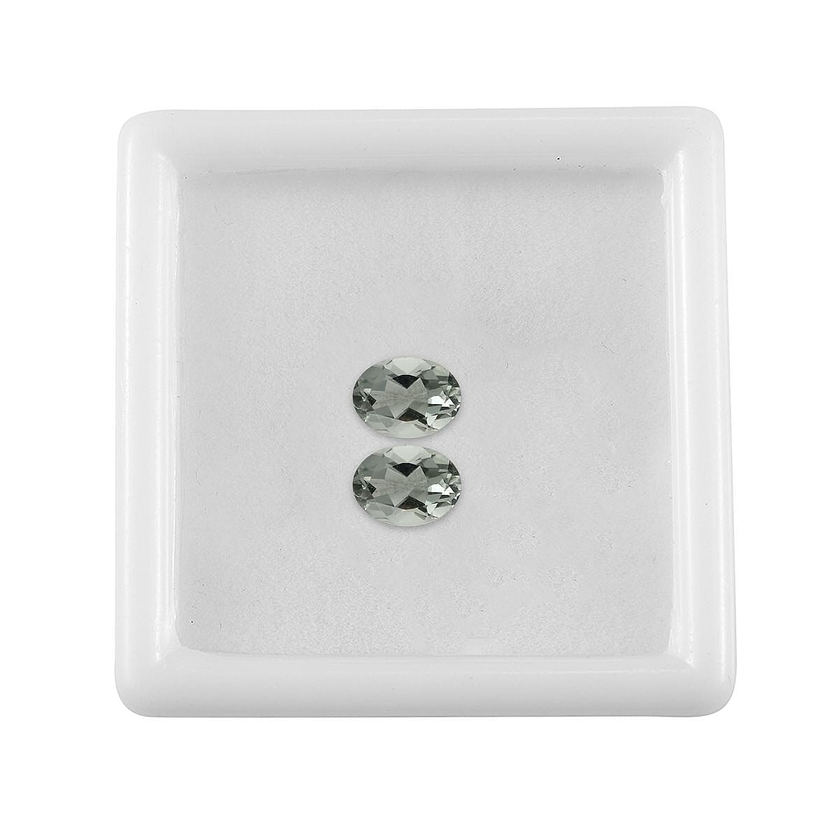 Montezuma Prasiolite Set of 2 (Oval 7x5 mm) 1.35 ctw