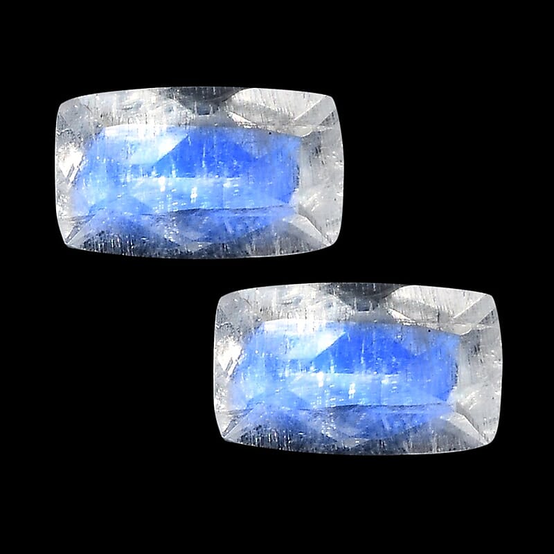 AA Rainbow Moonstone Set of 2 (Cush 5x3 mm) 0.48 ctw