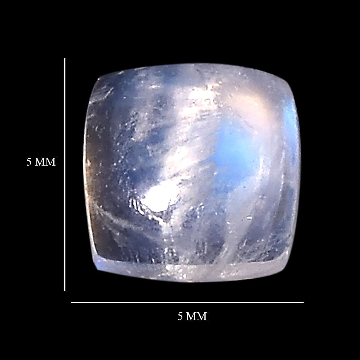 AA Rainbow Moonstone Set of 2 (Cushion 5x5 mm) 1.28 ctw